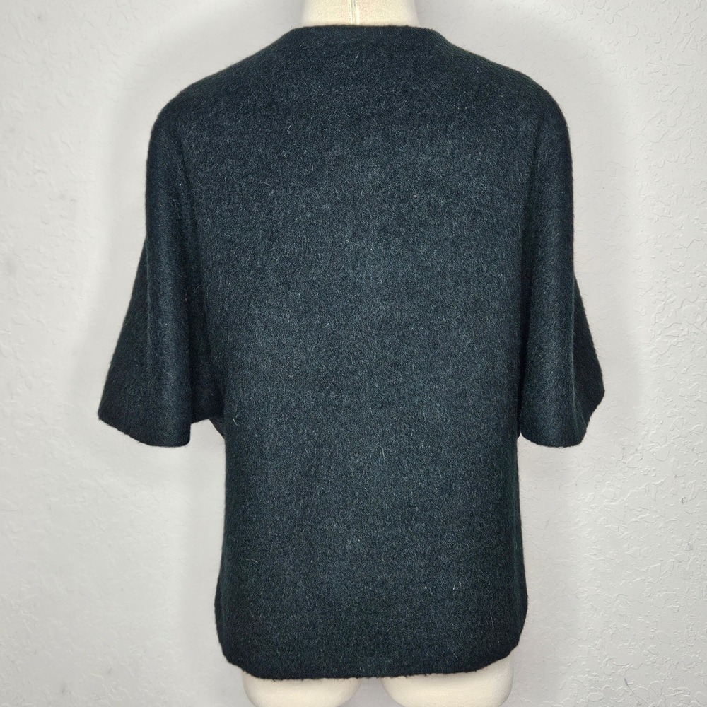 Vintage King Of The Ponchos Wool Cape Dark Green‎ Jacket Gold Crest Buttons - Picture 4 of 5